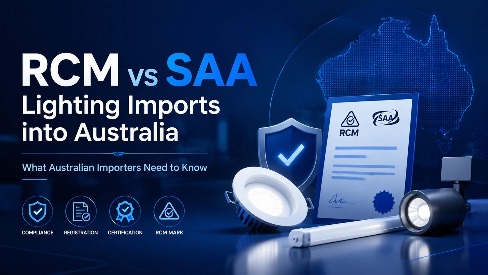 Lighting products and Australian compliance documents for import preparation